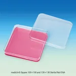 Daihan Science mediclin Square 100×100 and 130×130 Sterile Petri Dish, PS<br>With Gas Exchange
