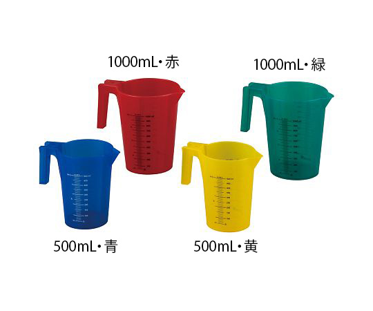 AS ONE Colorful Beaker with Handle (Stackable), 컬러풀 비커 (손잡이형·적중가능)