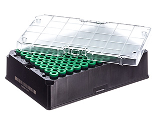 Greiner Bio One CRYO.S BIOBANKING TUBES, 600 µL, 2D CODES,RACK WITH 96 CAPPED TUBES, WITH SCREW CAP GREEN, STERILE, 2 RACKS/BAG, 1 MANUAL CAPPING TOOL