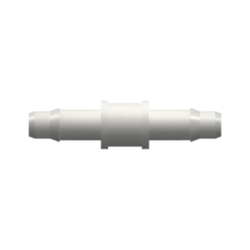 Straight Through Tube Fitting with 400 Series Barbs, 1/8` (3.2 mm) ID Tubing