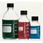Thermo Fisher Scientific Wheaton Graduated Media/Lab Bottles: Amber Glass, With PTFE-Faced, Rubber-Lined Phenolic Cap (Autoclavable)