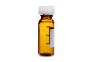 Waters LCGC Certified Amber Glass 12 x 32 mm Screw Neck Vial, with Polyethylene Septumless Cap, 2 mL Volume, 100/pk