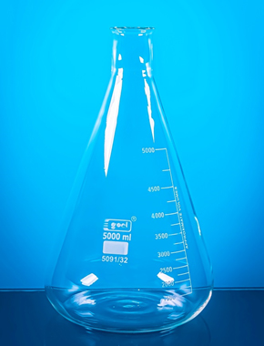 GOEL Large Capacity Flask, Erlenmeyer, Graduated, Conical, Narrow Mouth