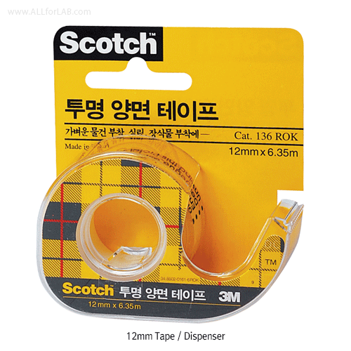Daihan Science 3M Scotch “136D” & “237D” Permanent Double Sided Tape, Transparent, with Dispe