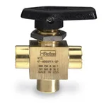 Thermo Fisher Scientific Parker Three-Way Ball Stainless Steel Compression Connection Valve, 1/8 in.