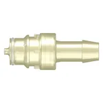 Spaulding Series Aseptic Disconnect Valved Male Connector, 600 Series Barb, 1/2" (12.7 mm) ID Tubing, Animal-Free PolySulfone