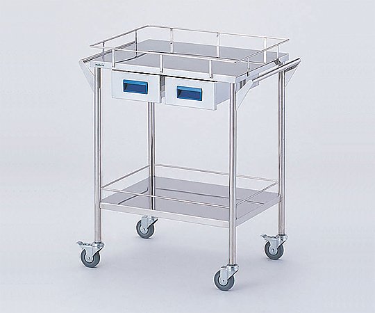AS ONE Storage Stainless Steel Cart 2 Stages Knob Blue 600 x 450 x 835mmand others