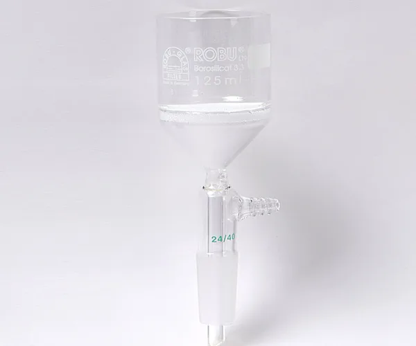 Glass Filter Funnel with Vacuum Adapter and Inner Joint 24/40 진공 여과 유리 깔때기, ISO
