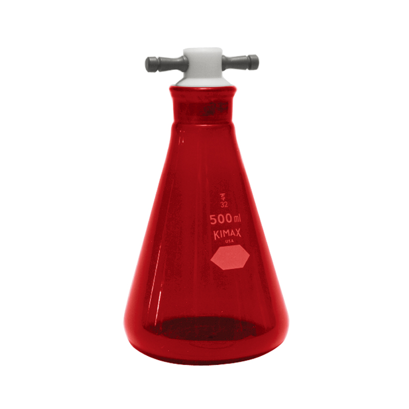 Amber Erlenmeyer Flask with PTFE Stopper 테프론 마개 갈색 삼각 플라스크, RAY-SORB