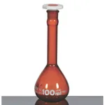 ASTM Amber Volumetic Flask ASTM 갈색 메스 용량 플라스크, Class A + Batch 보증서