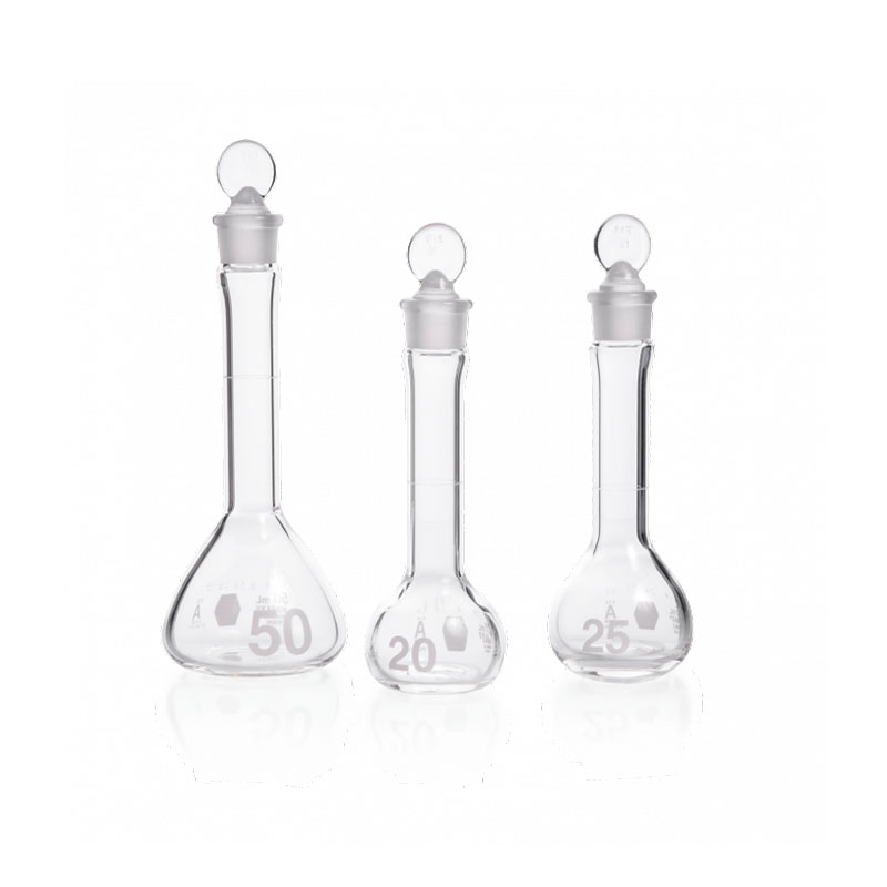 ASTM Heavy Duty Wide Mouth Volumetric Flask with Individual Serial No & Certificate, Kimble 헤비월 광구 메스 용량 플라스크, Class A + 개별보증서