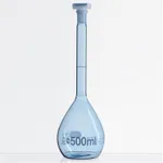 Safety Coated Volumetric Flask, Class A, BLAUBRAND 안전 코팅 메스 용량 플라스크, Batch 보증서 포함
