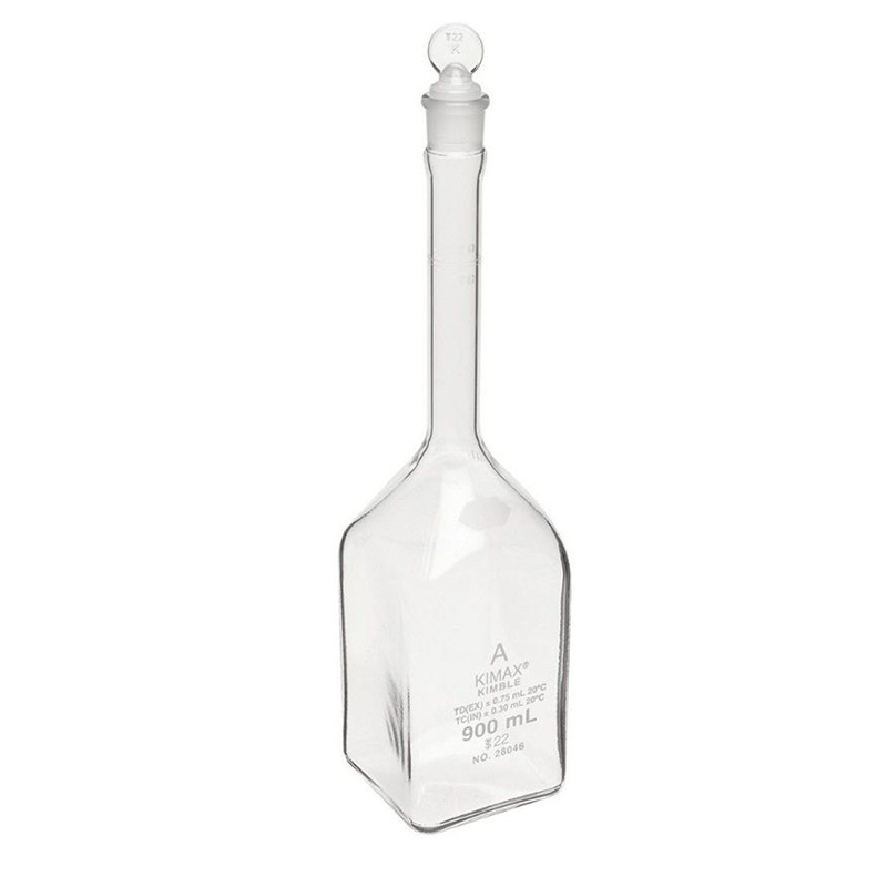 ASTM Square Volumetric Flask, Kimble ASTM 사각형 메스 용량 플라스크, Class A