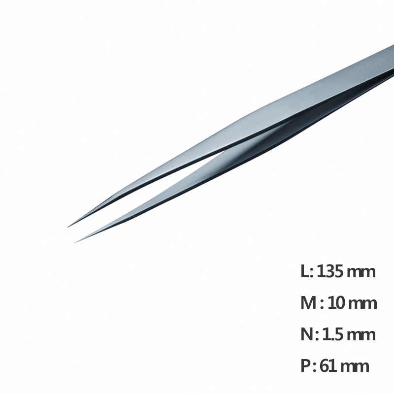Fine Straight Pointed Tweezer 고정밀 트위저, Rubis,RU-26-SA