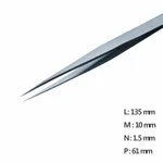 Fine Straight Pointed Tweezer 고정밀 트위저, Rubis,RU-27-SA