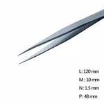 Fine Straight Pointed Tweezer 고정밀 트위저, Rubis,RU-11 Nickel