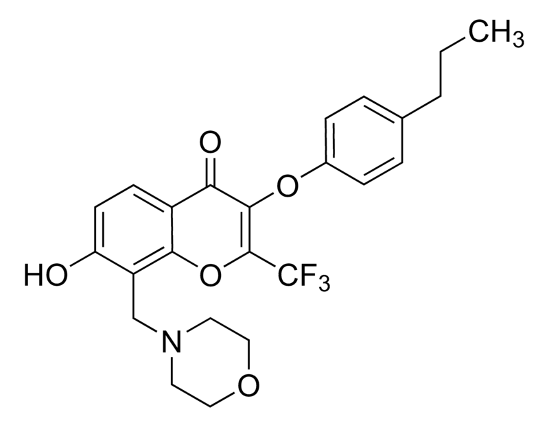 Merck 7-Hydroxy-8-(4-morpholinylmethyl)-3-(4-propylphenoxy)-2-(trifluoromethyl)-4H-chromen-4-one