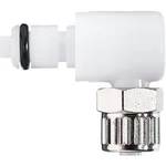 Thermo Fisher Scientific Quick-Disconnect Delrin Valved Compression Elbow Insert, 1/4 in. Tube
