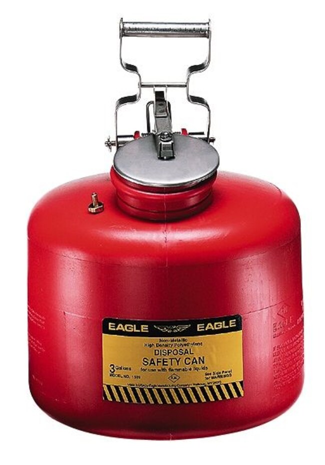 Thermo Fisher Scientific Eagle Red HDPE Waste Disposal Safety Can, 3 gallon