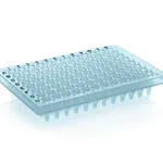 Thermo Fisher Scientific PCR Plate, 96-well, semi-skirted, flat deck, black lettering, blue