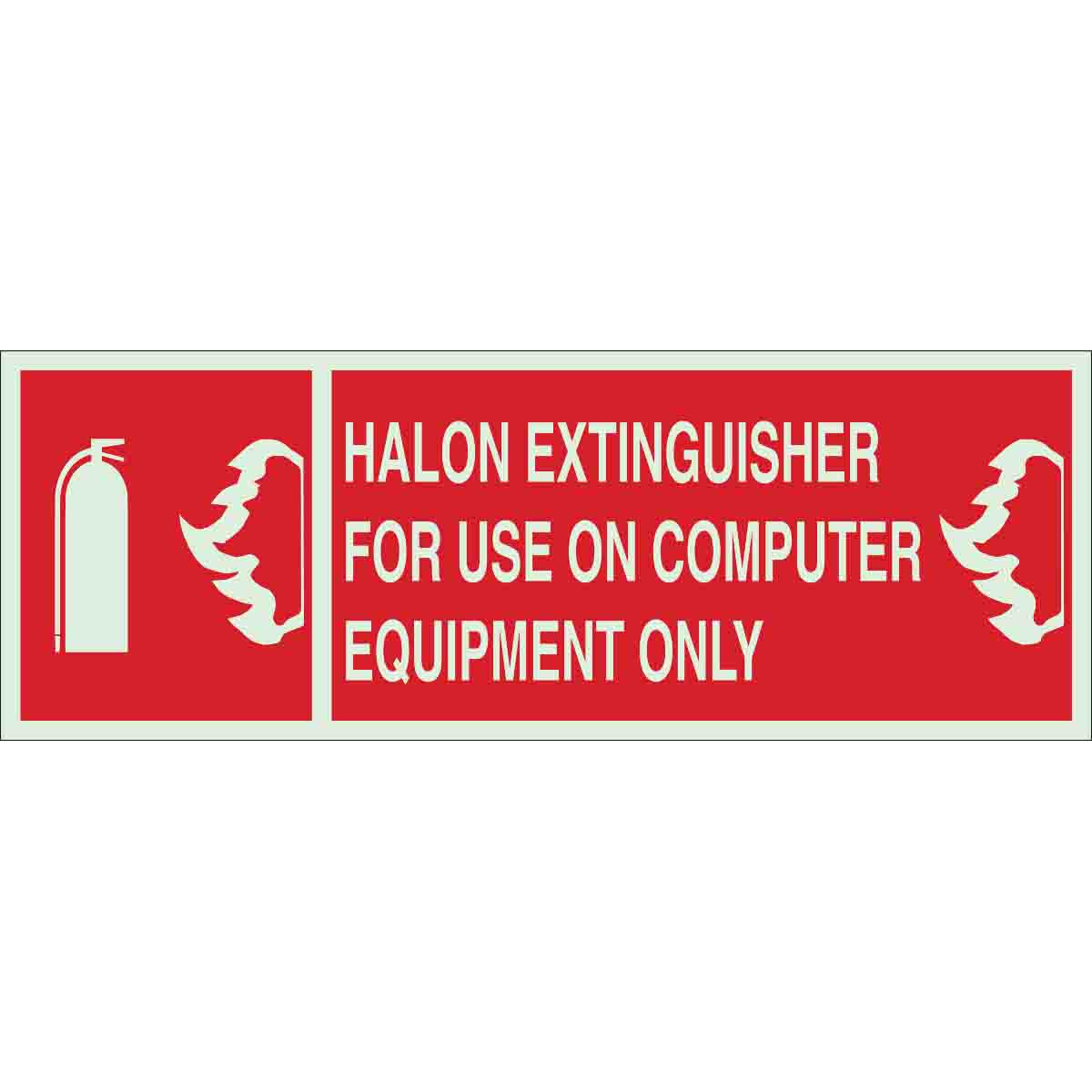 Brady Halon Extinguisher For Use On Computer Equipment Only Sign