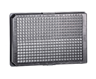 Greiner Bio One CELL CULTURE MICROPLATE, 384 WELL, PS,F-BOTTOM, µCLEAR®, BLACK, LID, ADVANCED TC, STERILE, 8 PCS./BAG