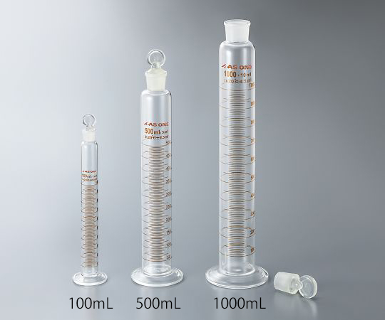 AS ONE Graduated Cylinder Glass(with Plug), 유전 메스실린더