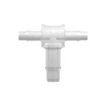 Tee Reduction Tube Fitting with 400 Series Barbs, 1/16` (1.6 mm) and 3/32` (2.4 mm) ID Tubing