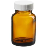 Thermo Fisher Scientific I-Chem Wide-Mouth Amber Glass Packer with Closure, 60mL, processed, 60mL; Pre-cleaned; Closure size: 33-400; Case of 24