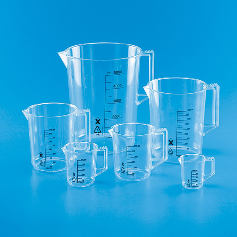 PMP Beaker with Handle PMP 투명 플라스틱 핸들 비이커