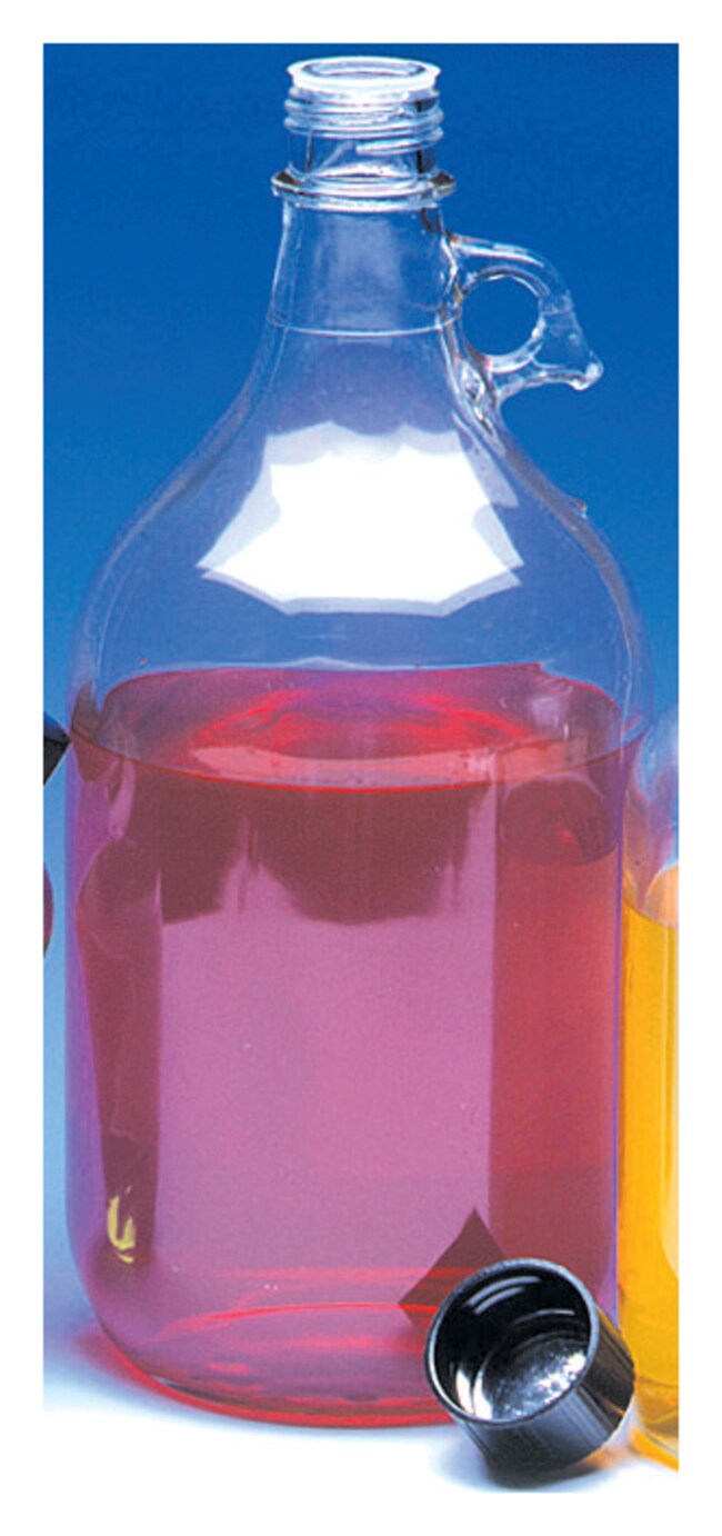 Thermo Fisher Scientific Clear Glass Jugs with White Polypropylene PE Foam/PTFE Cap