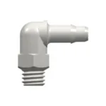 10-32 UNF Thread Elbow with 1/4` Hex to 400 Series Barb, 1/8` (3.2 mm) ID Tubing