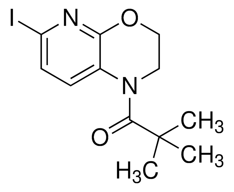 Merck 1-(6-Iodo-2,3-dihydro-1H-pyrido[2,3-b][1,4]oxazin-1-yl)-2,2-dimethylpropan-1-one