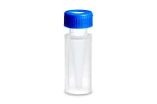 Waters Polypropylene 12 x 32 mm Screw Neck Vial, with Cap and PTFE/Silicone Septum, 300 µL Volume, 100/pk