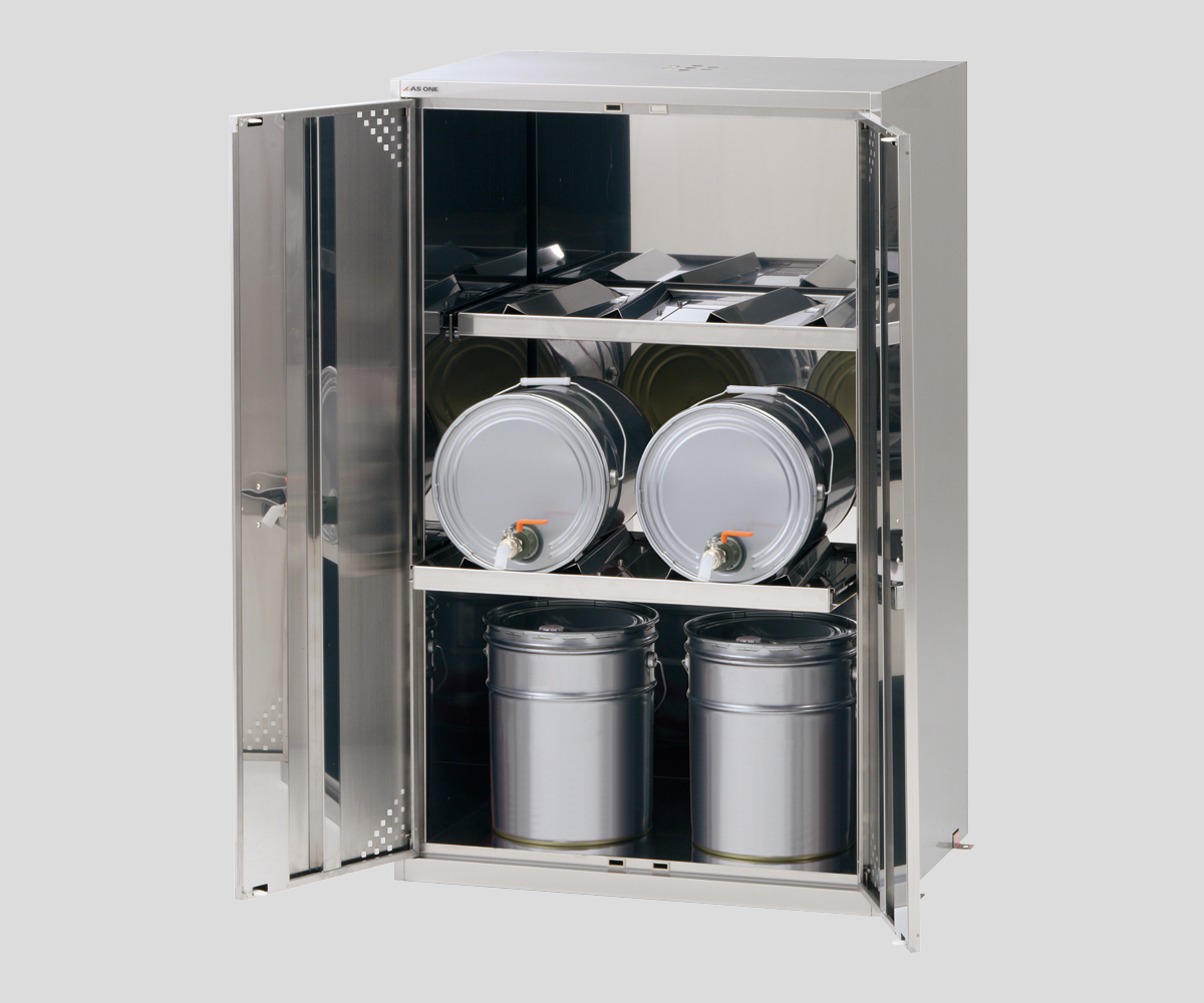 AS ONE Lab. Server Rack (Chemical Storage, for Pail Can), 연구실용  서버 랙(약품보관장, 페일캔용)