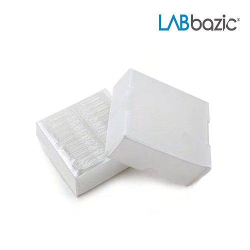 Labbazic LB-IN1111 / HPLC용 유리 바이알 & 캡 250μL 바이알 인서트, Mandrel, Polymer Feet, 29x5.7mm, Acrylic box[100EA/PK]