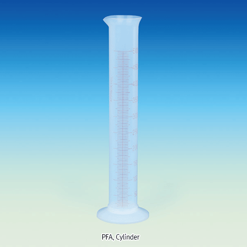 Daihan Science PFA Amber Graduation Cylinder, Autoclavable, -200℃+260℃ Stable, 10~2,000㎖<br>Rou