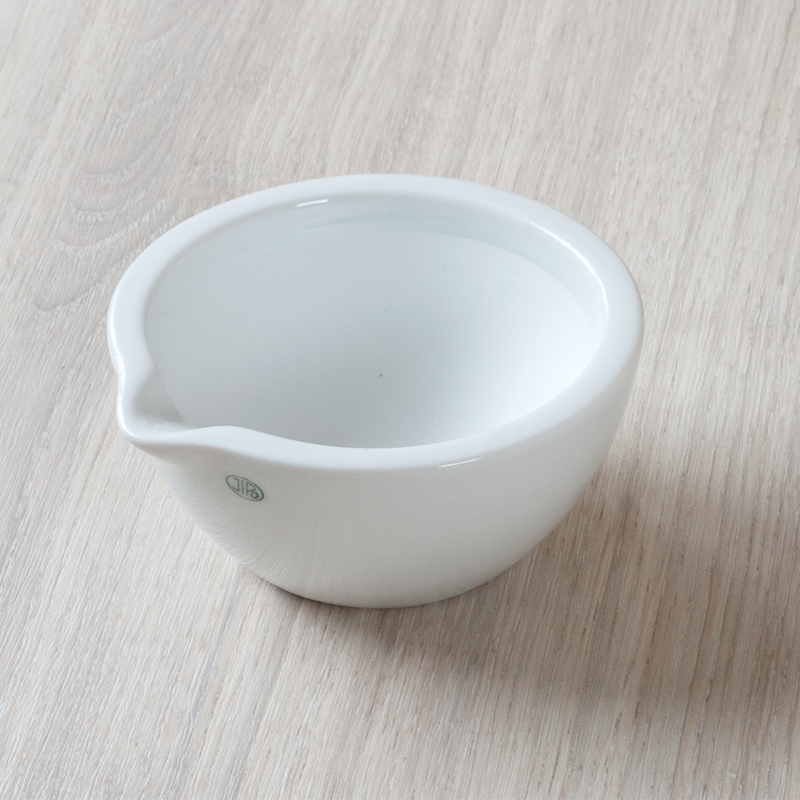 Porcelain Mortar with Spout 자제 유발, Unglazed