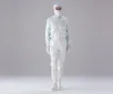 AS ONE Cleanroom Wear FC131A(White×Green, for Men), 방진복 FC131A (흰색×녹색, 남성용)