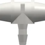Tee Reduction Tube Fitting with 200 Series Barbs, 1/8` (3.2 mm) and 1/16` (1.6 mm) ID Tubing