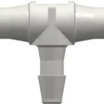Tee Reduction Tube Fitting with 200 Series Barbs, 1/8` (3.2 mm) and 3/32` (2.4 mm) ID Tubing