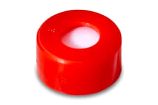 Waters Red, 12 x 32 mm Snap Neck Cap and PTFE Septum, 100/pk