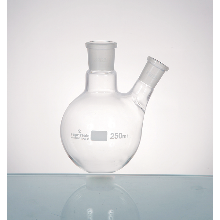 Supertek Flask, Round Bottom, Two Necks