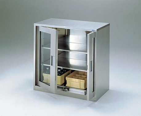 AS ONE Reagent Storage Cabinet SUS, 스테인리스 시약장, 양문투시형