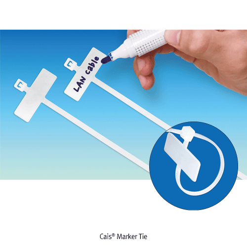 Daihan Science Cais Marker Tie, Available to Tie Max. Φ22mm, with Tag, 마커 타이