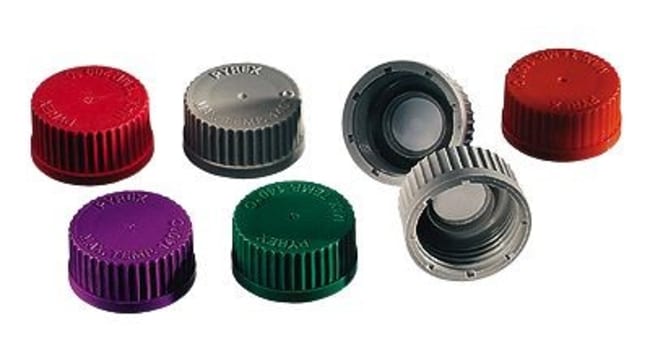 Thermo Fisher Scientific Pyrex Polypropylene Caps for Brand 1395 Media Bottles, gray membrane