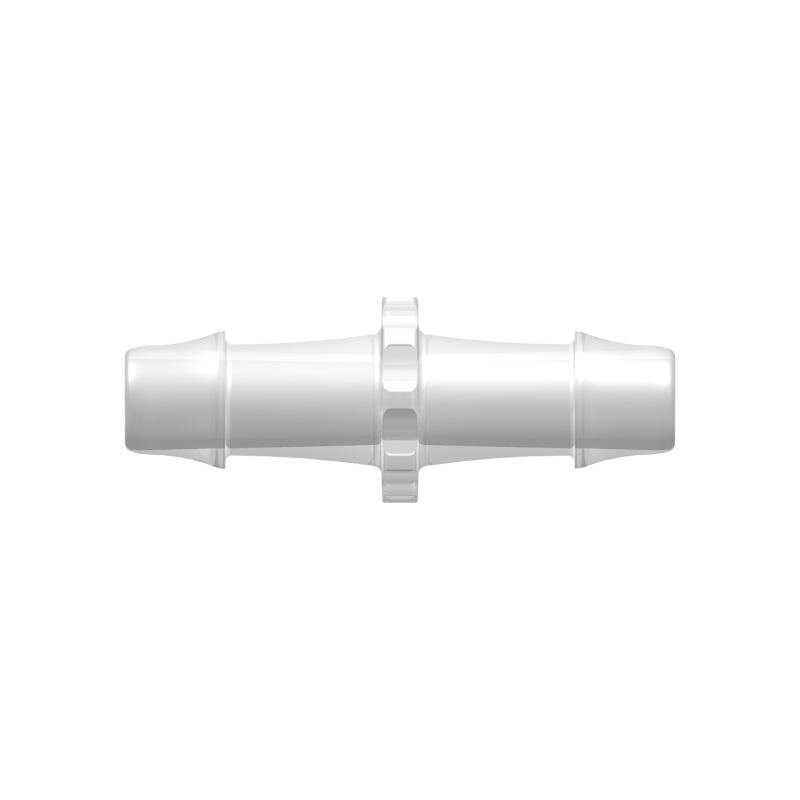Straight Through Tube Fitting with 500 Series Barbs, 3/8` (9.5 mm) ID Tubing