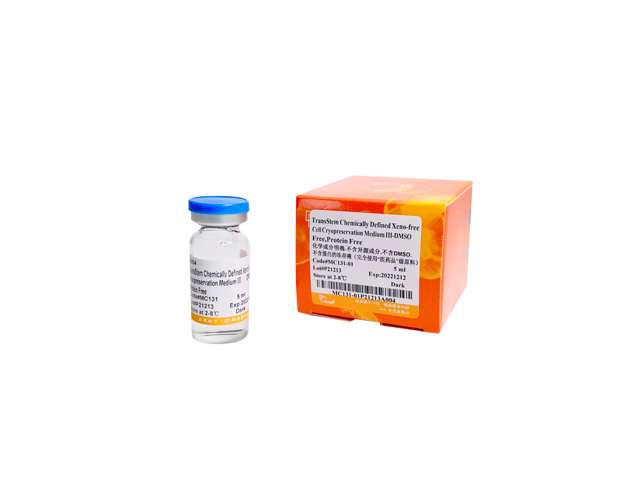 TransStem® Chemically Defined Xeno-free Cell Cryopreservation Medium III—DMSO Free,Protein Free