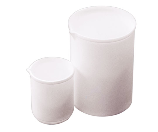 AS ONE PTFE Beaker. with Pouring Spout. Autoclavable, PTFE  비커. 불투명