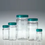 Clear Medium Round Bottle Graduated Jar 중 광구병, 눈금형 with Teflon Lined Cap